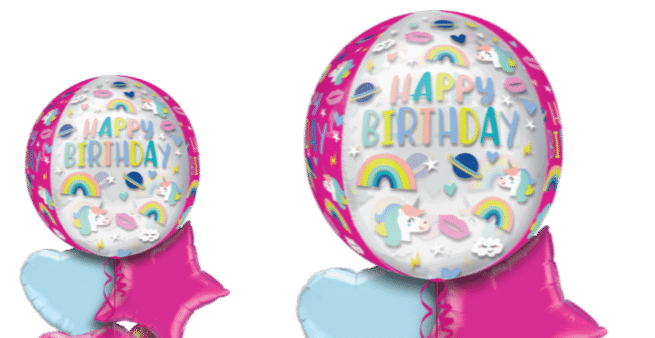 Unicorn Rainbow Orbz Balloon