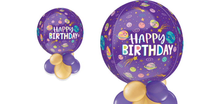 Birthday Space Planets Orbz Balloon