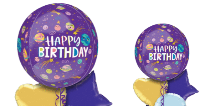 Birthday Space Planets Orbz Balloon