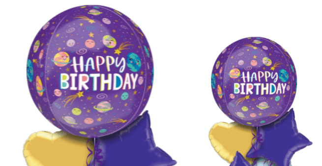 Birthday Space Planets Orbz Balloon