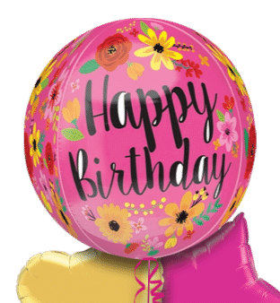 Birthday Bright Flowers Orbz Balloon