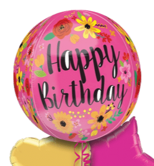 Birthday Bright Flowers Orbz Balloon