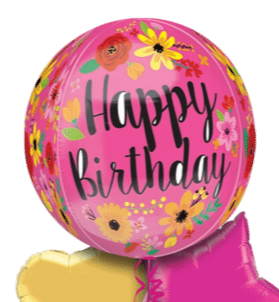 Birthday Bright Flowers Orbz Balloon