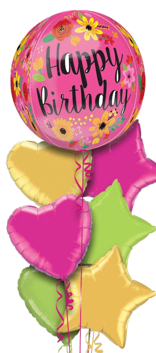 Birthday Bright Flowers Orbz Balloon