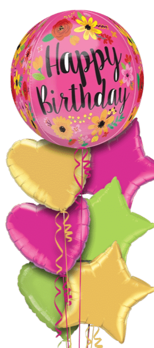 Birthday Bright Flowers Orbz Balloon
