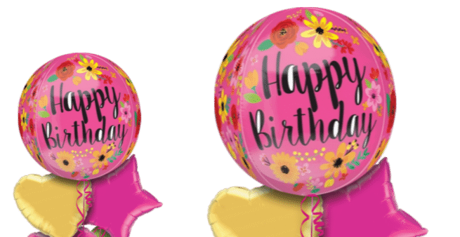 Birthday Bright Flowers Orbz Balloon