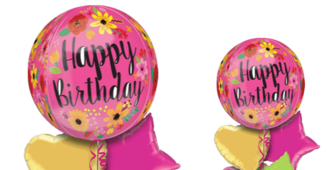 Birthday Bright Flowers Orbz Balloon