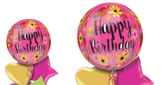 Birthday Bright Flowers Orbz Balloon