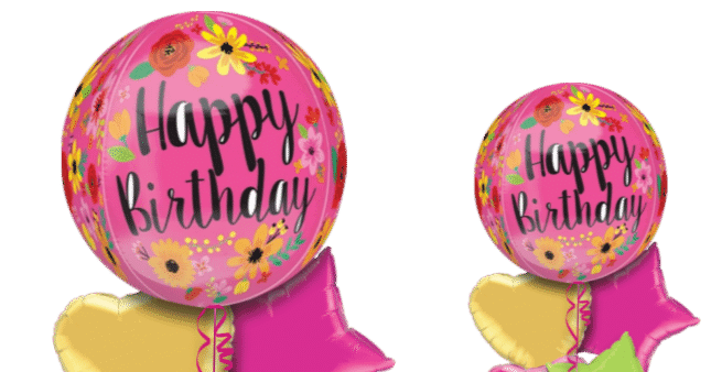 Birthday Bright Flowers Orbz Balloon
