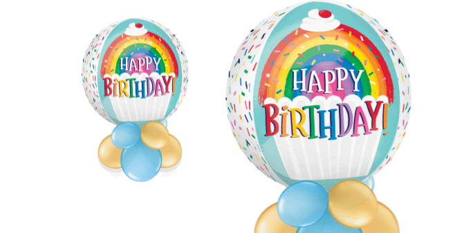 Rainbow Cake Orbz Balloon