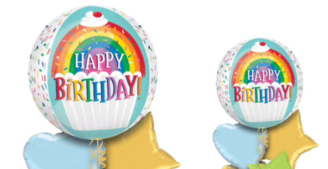 Rainbow Cake Orbz Balloon