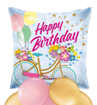 Birthday Bike Flowers Balloon