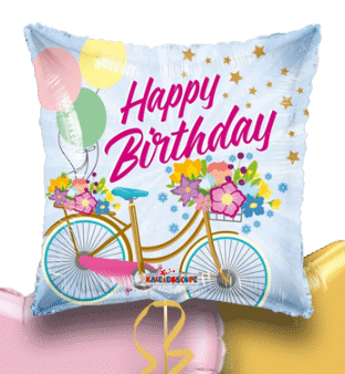 Birthday Bike Flowers Balloon