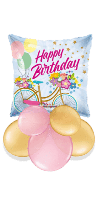 Birthday Bike Flowers Balloon