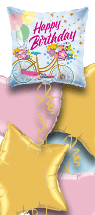 Birthday Bike Flowers Balloon