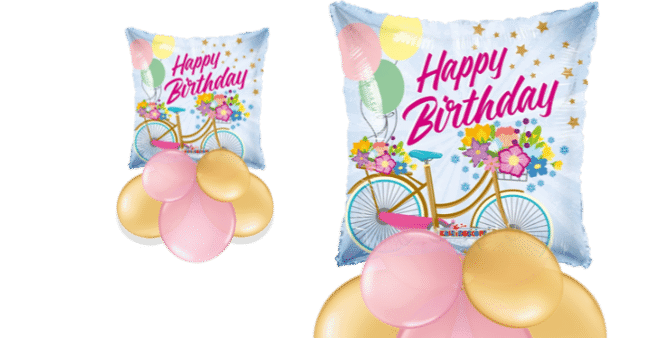 Birthday Bike Flowers Balloon