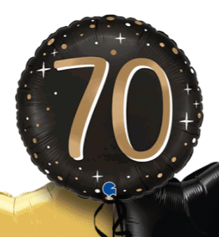 70 Gold and Black Balloon