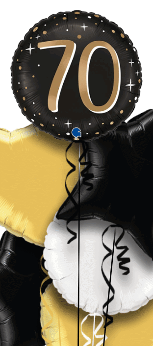 70 Gold and Black Balloon