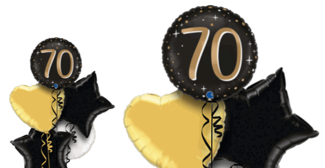 70 Gold and Black Balloon