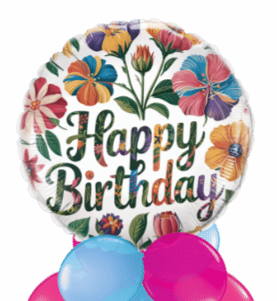 Birthday Bright Flowers Balloon