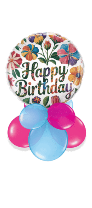 Birthday Bright Flowers Balloon