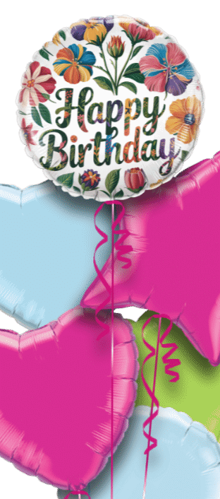 Birthday Bright Flowers Balloon