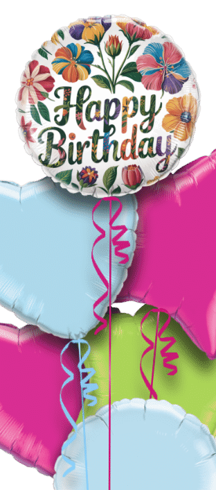 Birthday Bright Flowers Balloon