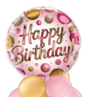 Birthday pink and Gold Sparkle Balloon