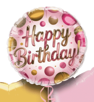 Birthday pink and Gold Sparkle Balloon