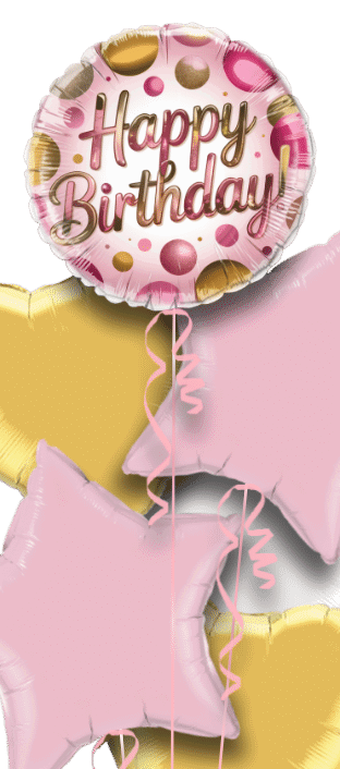 Birthday pink and Gold Sparkle Balloon