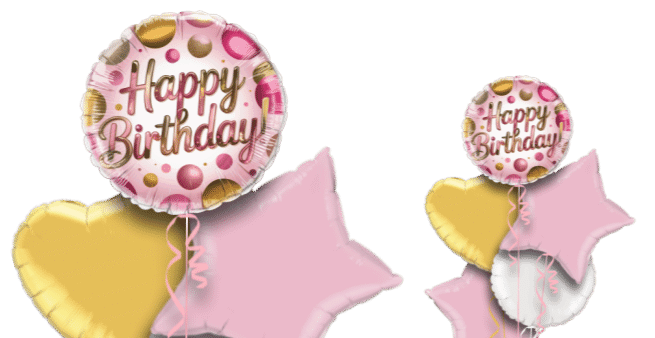 Birthday pink and Gold Sparkle Balloon