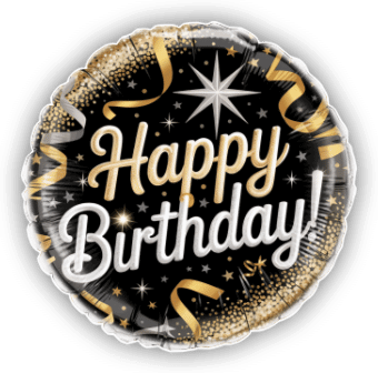 Birthday Black and Gold Sparkle