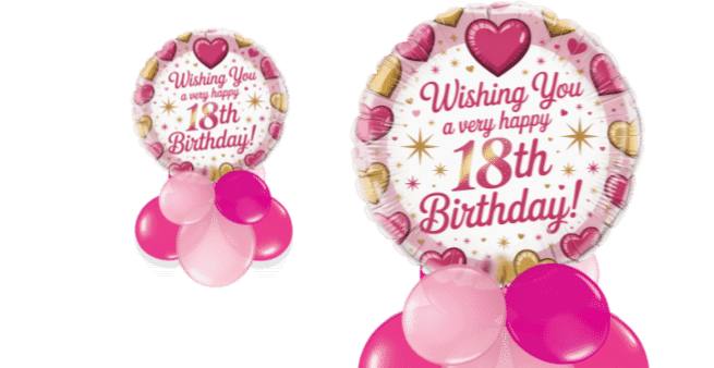 18th Hearts Balloon