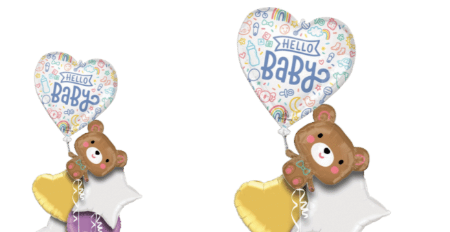 Hello Baby Floating Bear Balloon