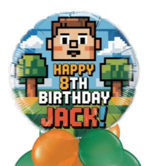 Happy Blocky Birthday Balloon