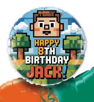 Happy Blocky Birthday Balloon
