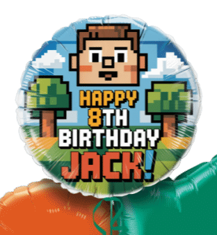 Happy Blocky Birthday Balloon