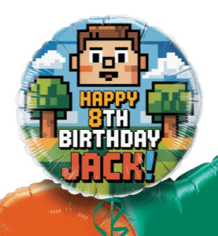 Happy Blocky Birthday Balloon