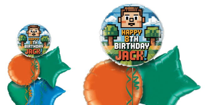 Happy Blocky Birthday Balloon