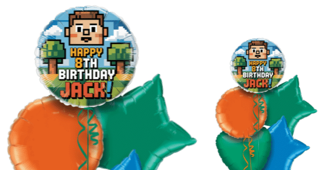 Happy Blocky Birthday Balloon