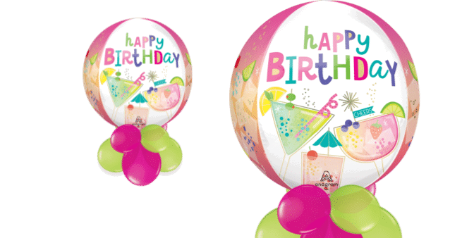 Birthday Cocktails Orbz Balloon