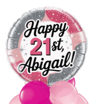 Birthday Silver and Pink Elegance Balloon