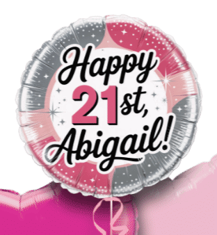 Birthday Silver and Pink Elegance Balloon