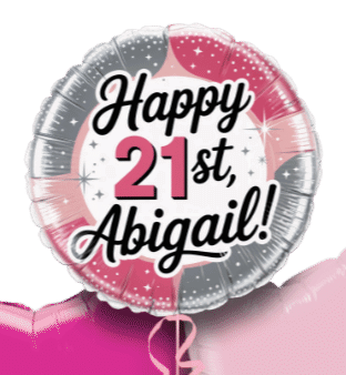 Birthday Silver and Pink Elegance Balloon