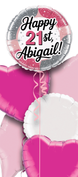 Birthday Silver and Pink Elegance Balloon