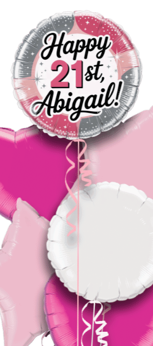 Birthday Silver and Pink Elegance Balloon