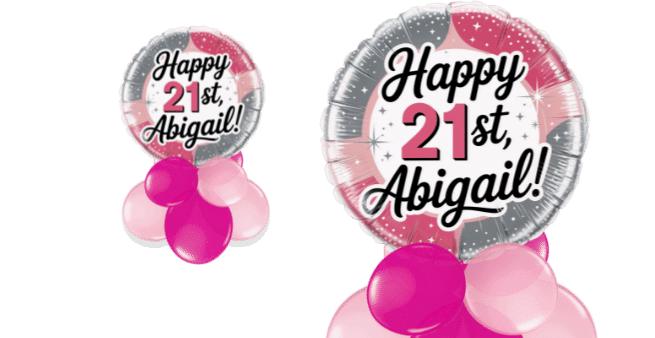 Birthday Silver and Pink Elegance Balloon