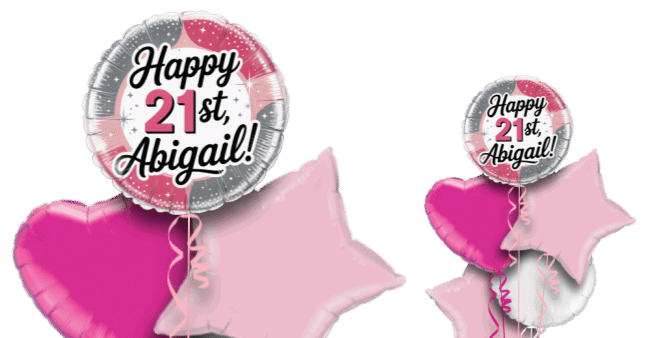 Birthday Silver and Pink Elegance Balloon