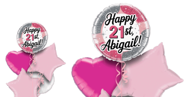 Birthday Silver and Pink Elegance Balloon
