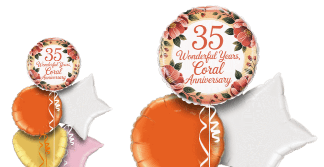 Coral Anniversary Balloon